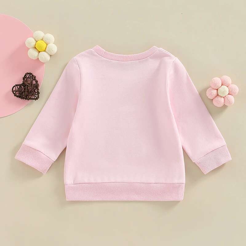 Ddmyshoesvip Infant Girl S Spring Sweaters Cute Heart And Letter Print Long Sleeve Round Neck Pullovers For Toddlers