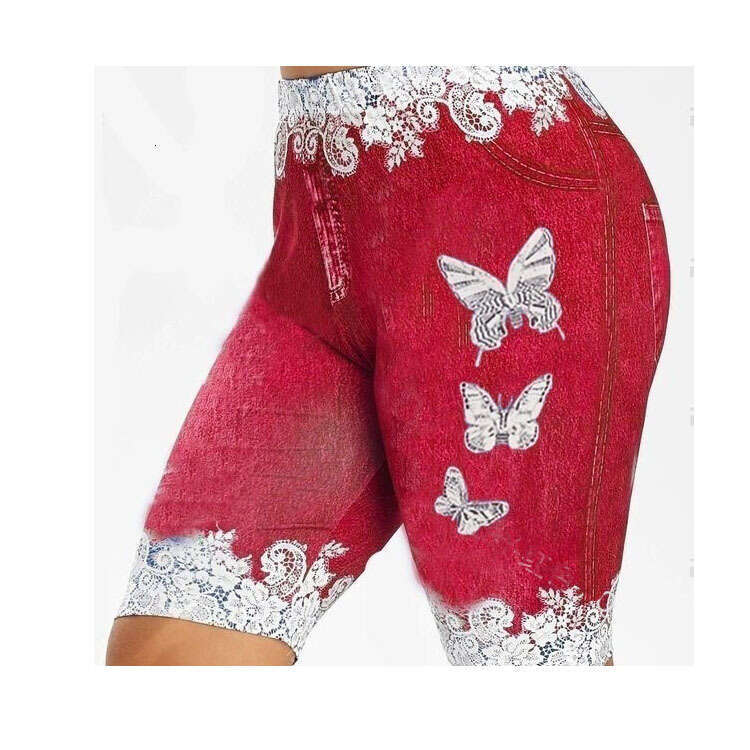 Women Yoga Pants Printed Denim Leggings Cropped Yoga Yiwu Shorts Women S Dance Pants YJ