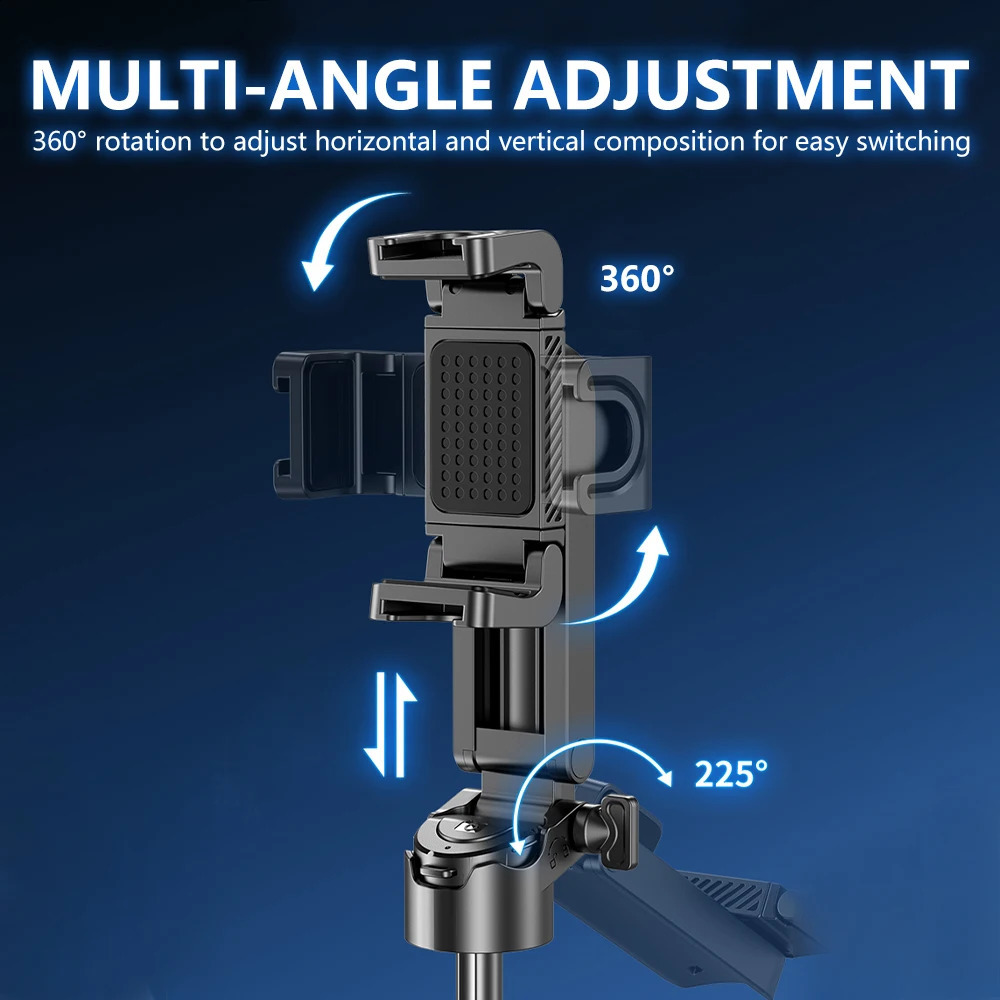 2025 Handheld Selfie Stick Tripod Stand Foldable Phone Holder With Bluetooth Remote Portable Keychain for Smartphone 250319