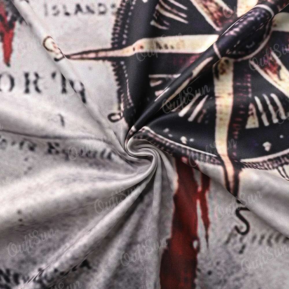 Men s retro nautical map compass print summer T shirt daily loose short sleeved men top casual unisex clothing