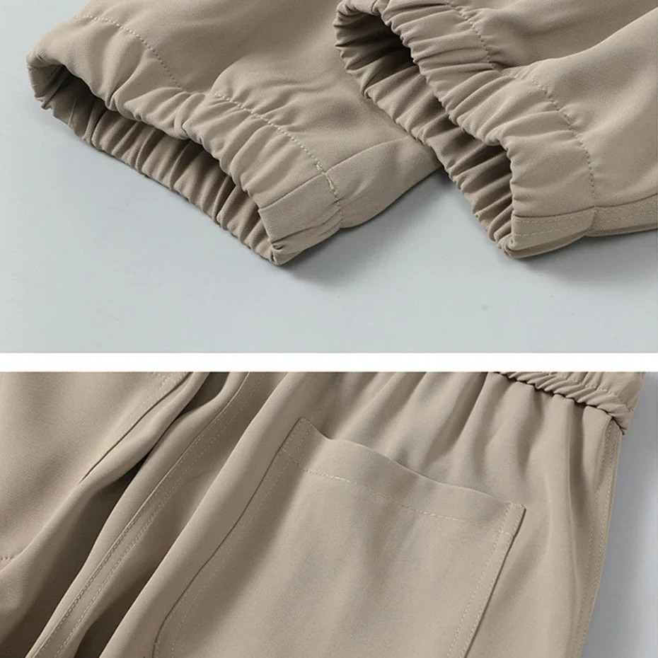 Ice Silk Mens Casual Pants Elastic Waist Sports Large 10XL 11XL Summer Loose Jogging 250327
