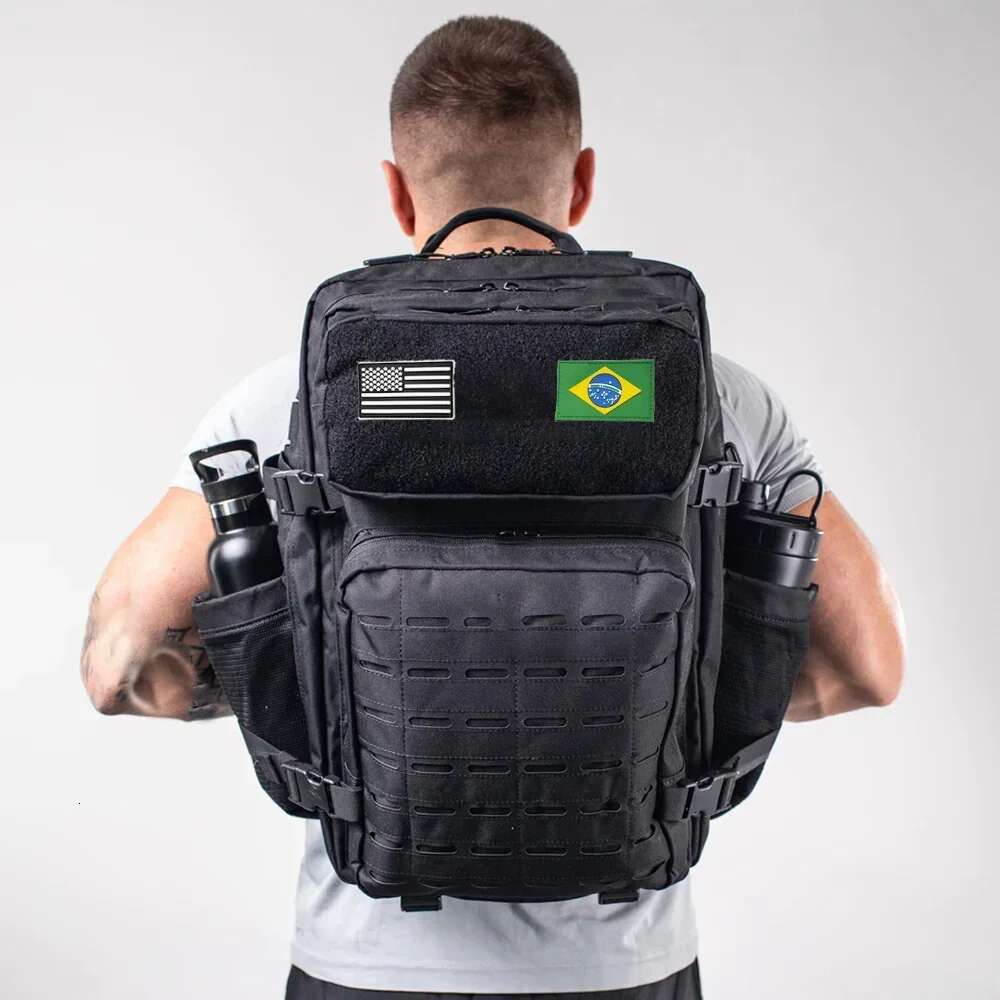 25L/50L Tactical Bag Hunting MOLLE Backpack GYM For Men EDC Outdoor Hiking Rucksack Witch 2 Bottle Holders