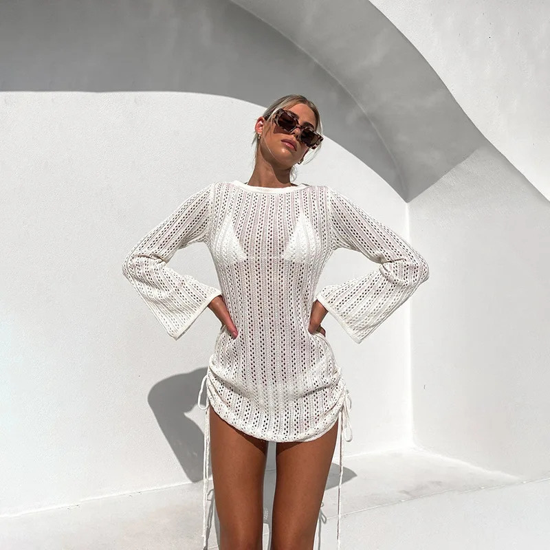 2025 hollow shoulder strap backless Sunblock beach shirt jumpsuit fashion womens summer top 250324
