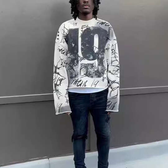 Gothic style street digital printed pattern T-shirt for fashion hip-hop Harajuku Y2k men's casual hoodie gift for man
