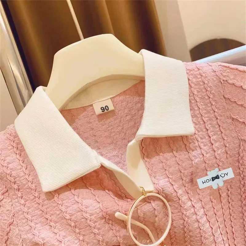 Girls clothing set summer childrens cute short sleeved top+shorts 2PCS set childrens casual and comfortable sportswear 2-10YT250327