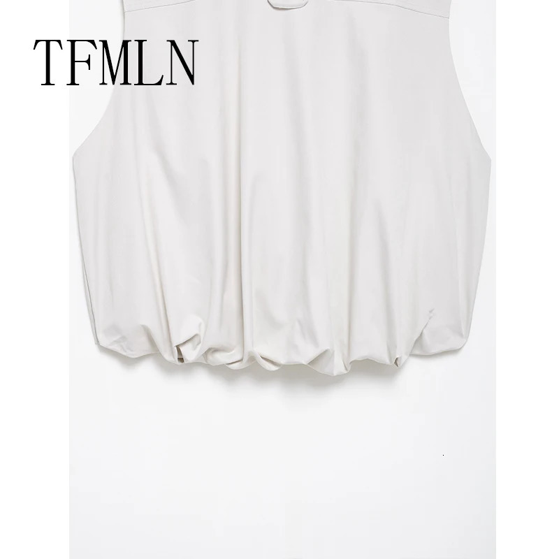 TFMLN Womens Elegant Sleeveless Tank Top Fashionable SpringSummer Loose Zipper Comfortable Casual Pocket Coat 250326