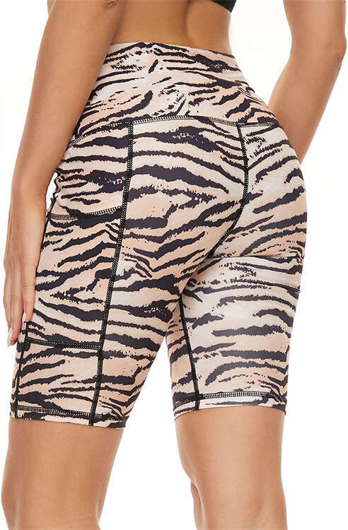 Women Yoga Pants New Printed Hot Selling Side Pocket High Waist Sports Yoga Running Fitness Yiwu Leggings Five Quarter Pants YJ