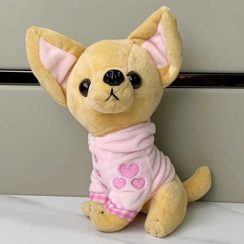18cm Simulation Cute Chihuahua Puppy Plush Toy Childrens Birthday Gift Room Decoration Cartoon Puppy Plush ToyT250326