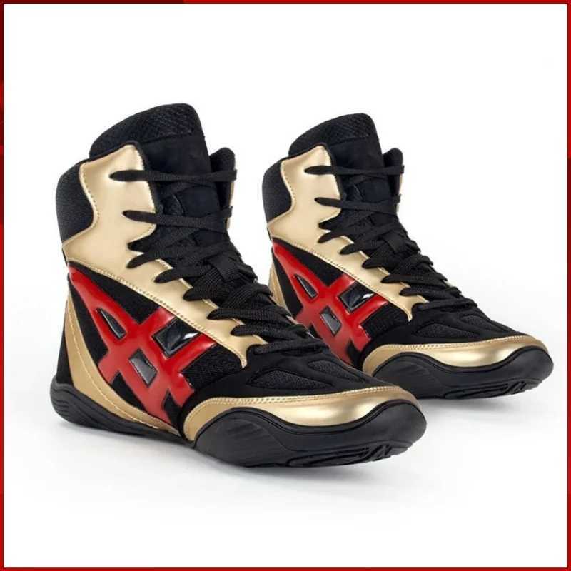 Mid Cut Mens Professional Boxing Boots Size 32-45 Breathable Non slip Womens Lace Sanda Wrestling Shoes Student Fighting Training Shoes M250327