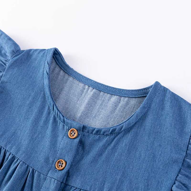 Little Maven Childrens Clothing Baby Girls Childrens Clothing 2025 New Summer Cotton Embroidered Dinosaur Cowboy Dress W250326
