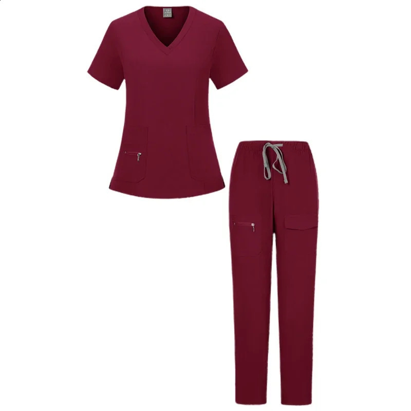 Multi color uniform womens washer set top pants nurse accessories dental clinic beauty salon hospital work clothes 250326