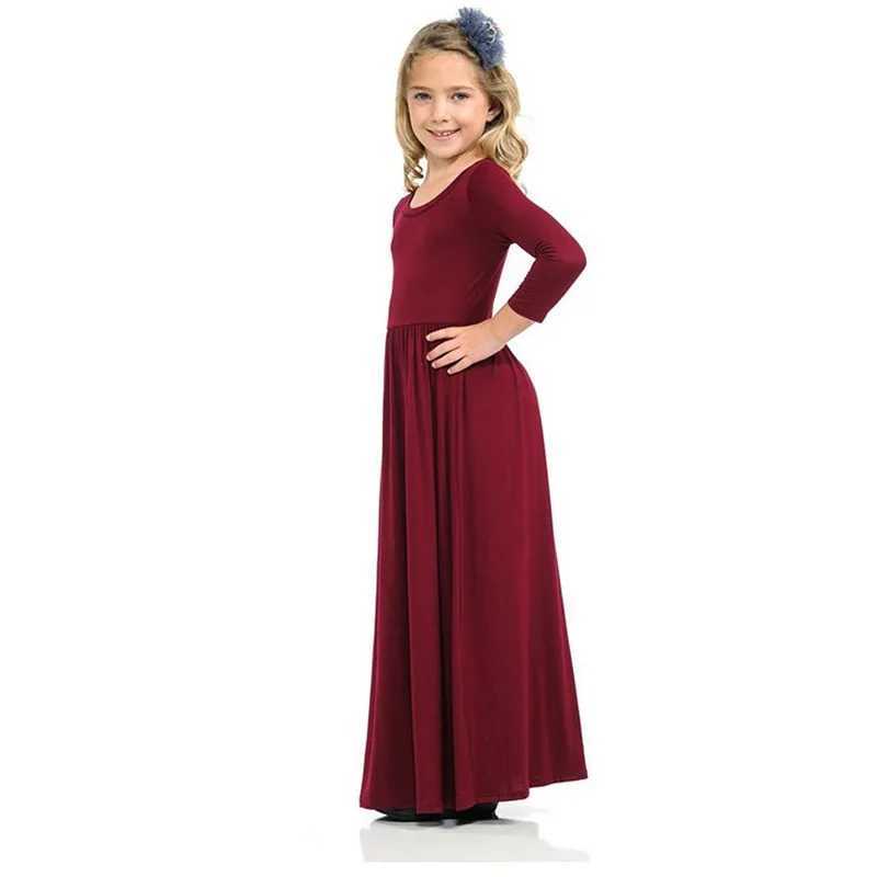 Seardit Girls Beachwear Long Dress Baby Dress Spring/Summer Beach Sleeping Plain Bohemia Princess Leisure 2023 New 35 W250326