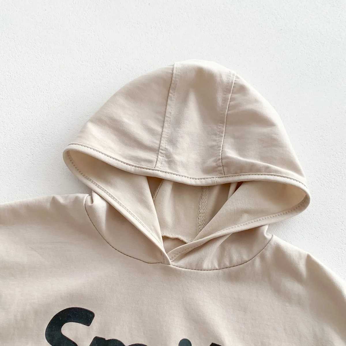 Summer childrens letter printing clothing set short sleeved hooded T-shirt+short sleeved two-piece setT250327