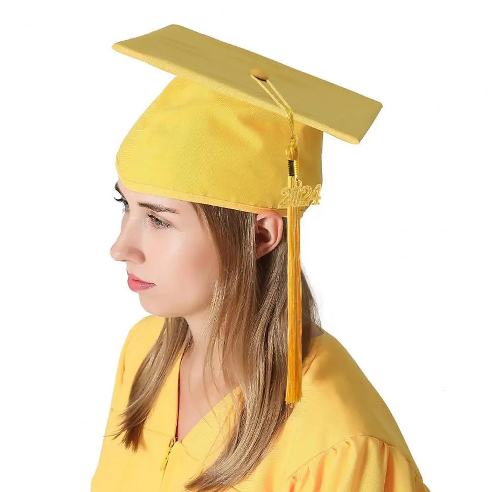 College Uniform Graduate Robe Hat Set Front Zipper tassel Unisex University Bachelor Doctors Ceremony Dress Year Label 250326