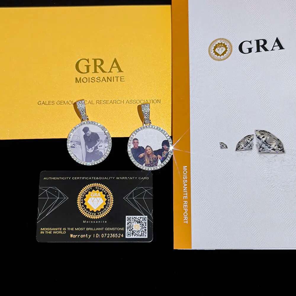 Custom Photo S925 Customized Pendants VVS Moissanite Pass Diamond Test Iced Out For Necklaces Women Men Jewelry Free Laser