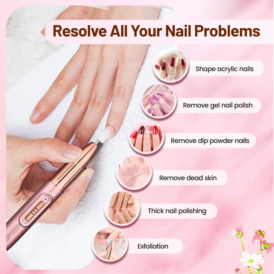 WEGOTTA Rechargeable Electric Nail File for BeginnerPortable Electric Nail Drill for Home Manicure 250324