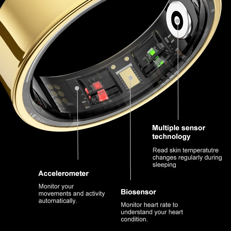 R09 Smart Ring Men Women with Charging Case Skin Temperature Health and Sleep Monitor 5ATM Waterproof For Andriod IOS Phone 250322