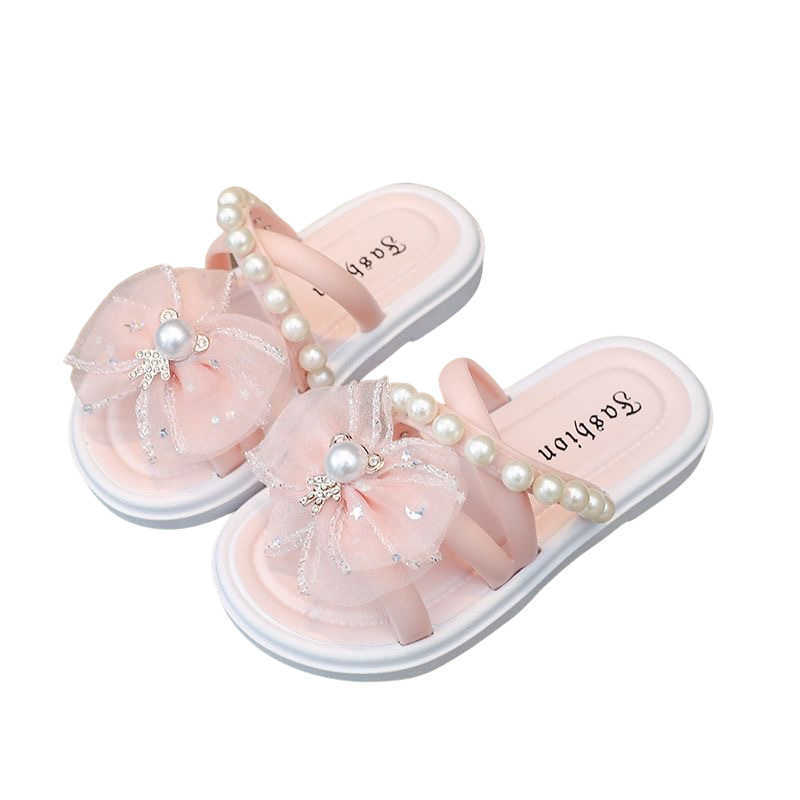 Slipper Cute childrens slippers summer new style girls super cute soft bottom indoor anti slip beach vacation baby wear-resistant cool mop S25326