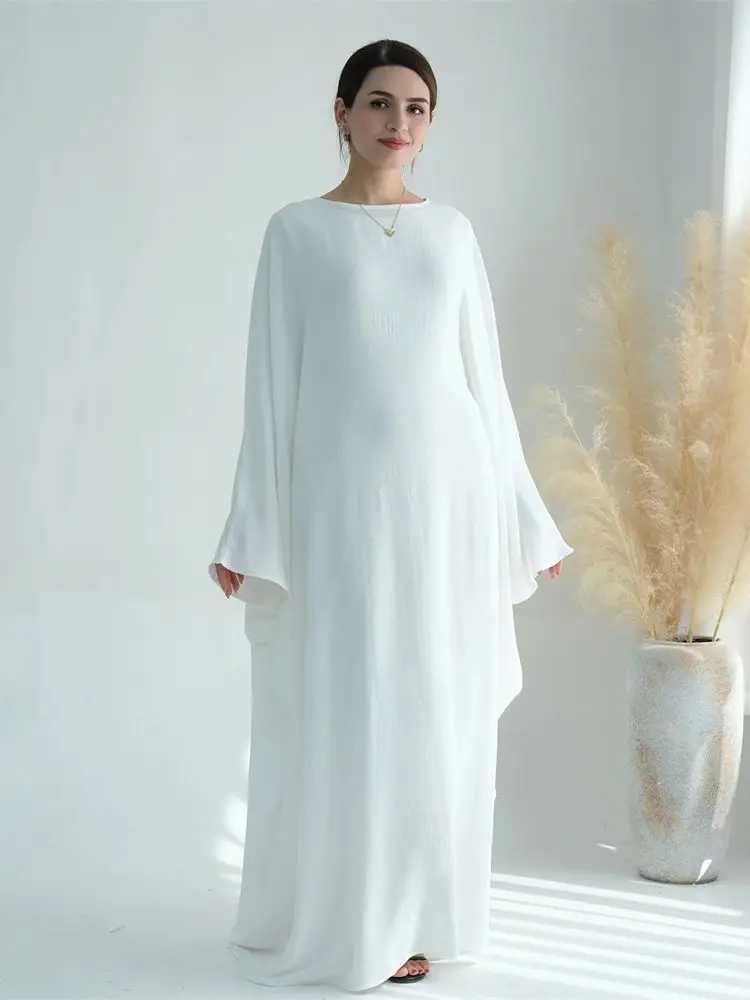 Ramadan Eid Crepe Batwing Butterfly Modest Abaya Dubai Luxury 2024 Muslim Hijabs Kaftan Dress For Women Ka Vestidos X2505141