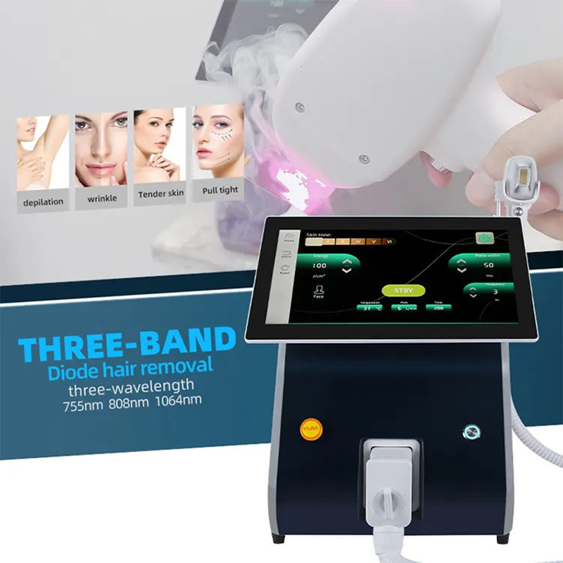2025 New Product Ice Titanium System Hair Removal Popular 808 755 1064 Diode Laser Hair Removal Beauty Machine 808nm Hair Removal Device