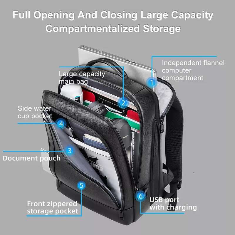 100% Genuine Leather Backpack 15.6 Inch Laptop Mens Business Waterproof Back Pack Male Computer Bagpack Large Travel Bags