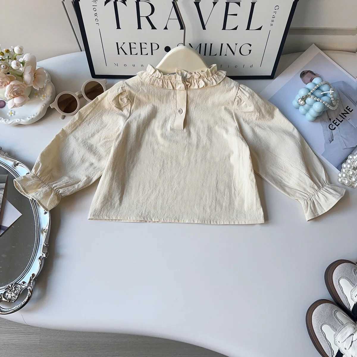 Baby girl set fashion patchwork lace sleeveless denim vest and long pants cotton shirt 2025 spring new childrens 3-piece setT250327