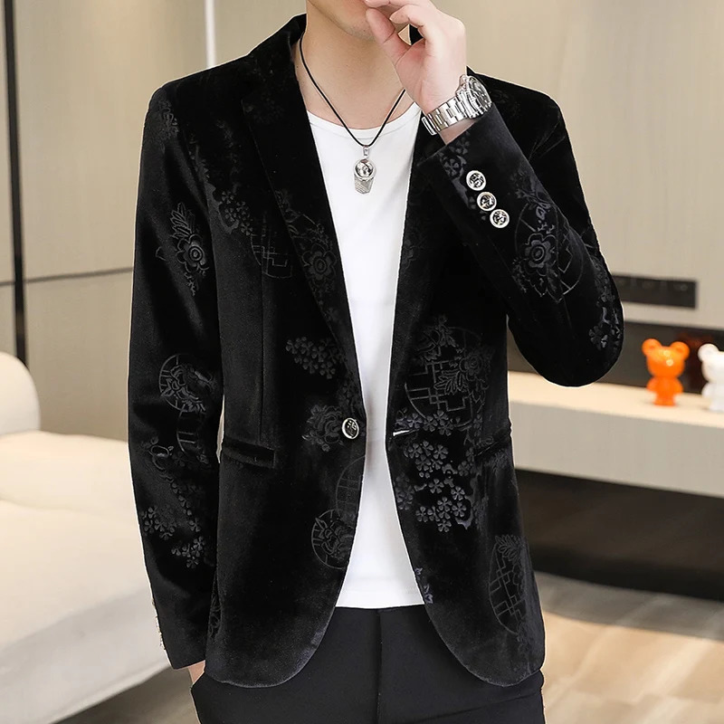 Blazer Mens Fashion Business Gentleman Wedding English Style Banquet Work Canary Outdoor Leisure Slim 250326