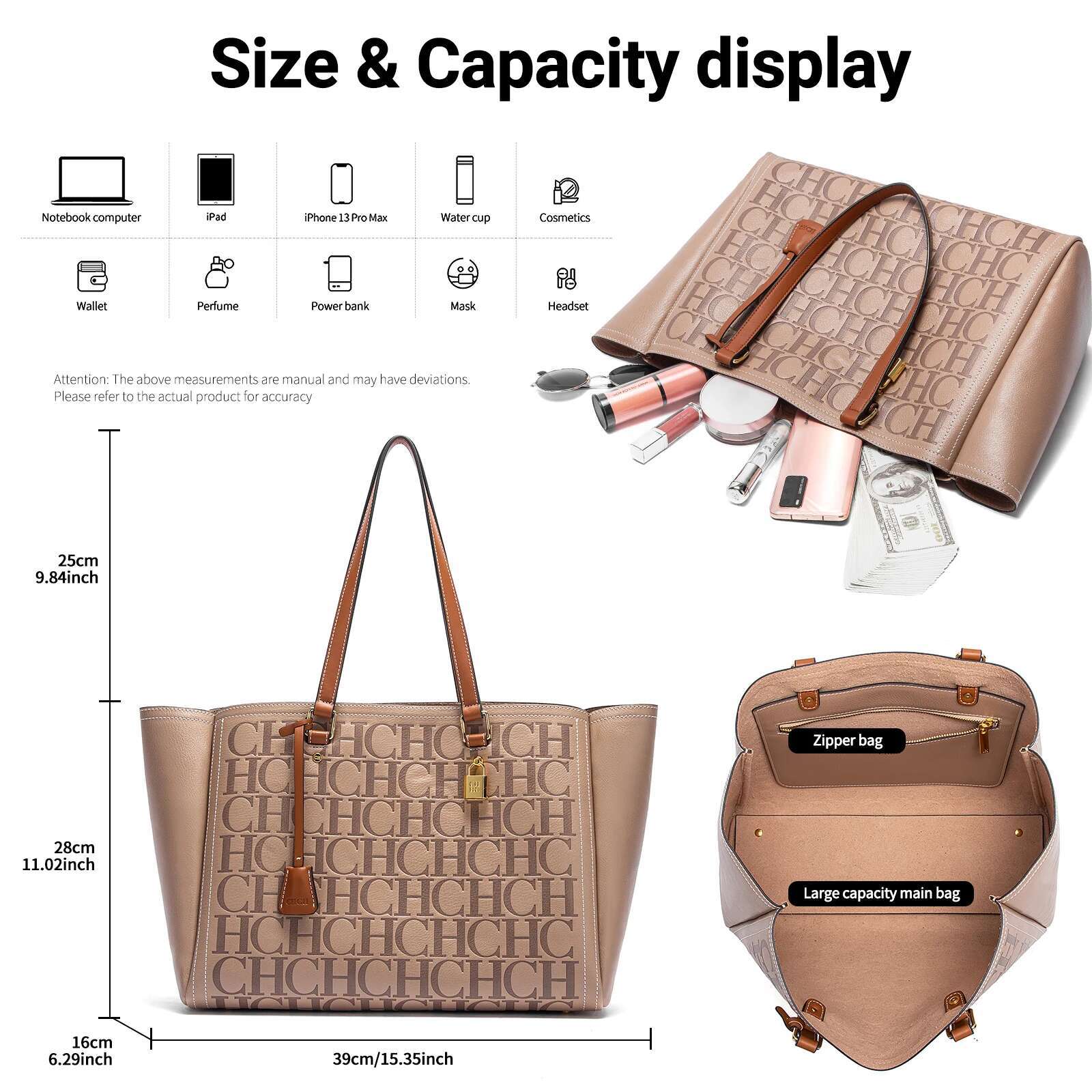 Classic Solid Color Letter Retro Women's New Handheld Shoulder Bag With Large Capacity For Business Shopping And Commuting
