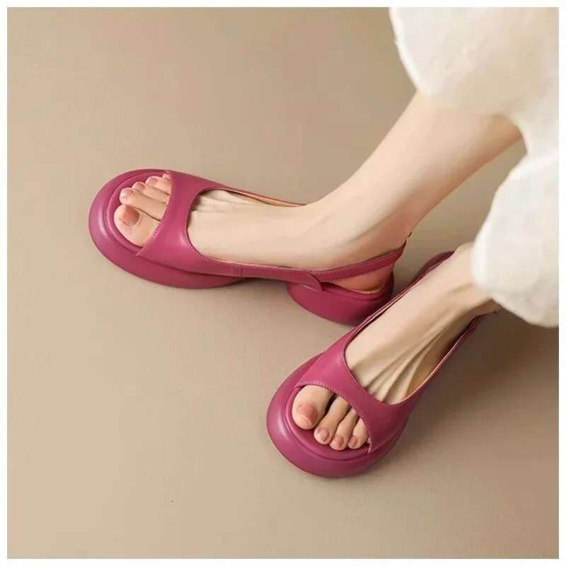 Women Sandals Summer Casual Round Toe Soft Shoes Fashion Solid Slip On Sgback Anti Slippery atos De Mujer