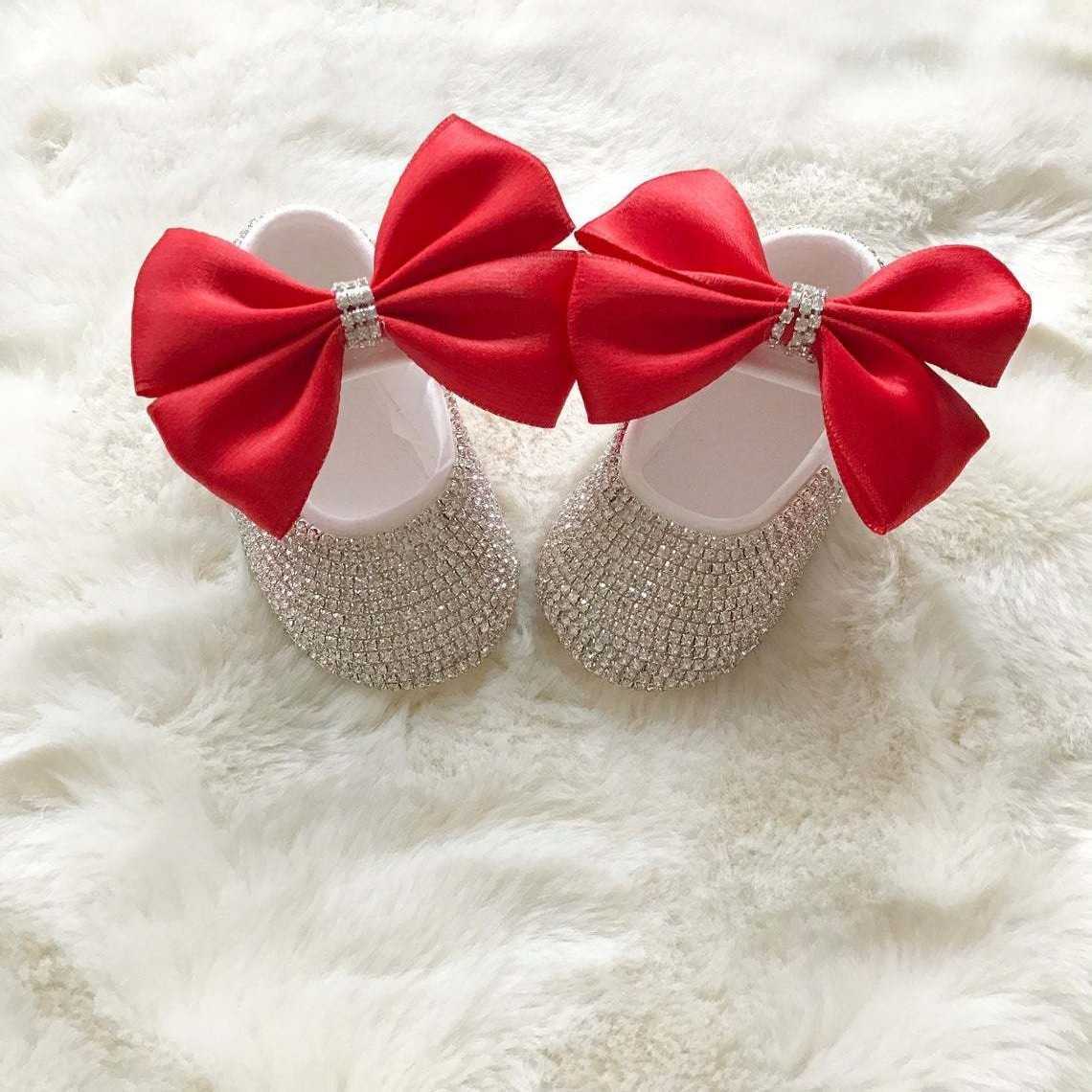 Dollbling Luxury Diamond Baby Shoes Pacifier Set Red and Blue Set Kindergarten Gift Little Girls First Birthday Shoes Photography X250129