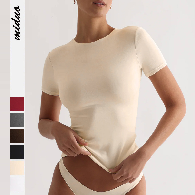 fashion Women s Fashion High End Simple Short Sleeved T Shirt Y2k Slim Fit Sexy Spicy Girl Pure Desire Top