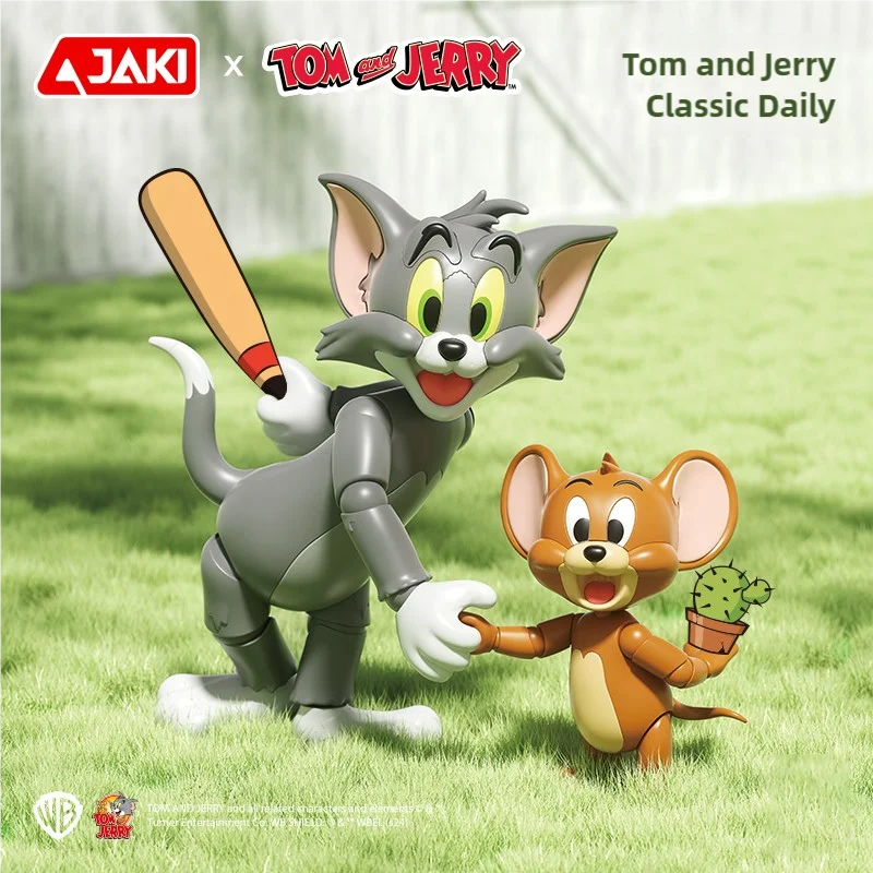 JAKI Tom and Jerry Assemble An Action Figure Building Block 28.4cm Construction Toy Classic Tom Jerry's Model Creative Figure Collection Ornament