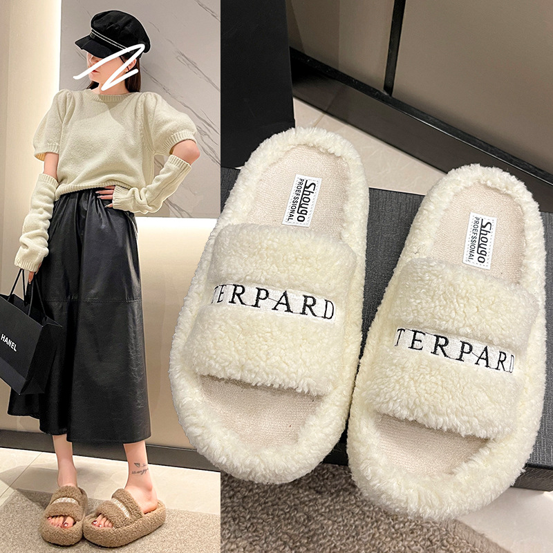 free Shipping sandals Platform sandal height increase slippers cooldown Non slip slippers One word cotton single shoe Female outdoor wear