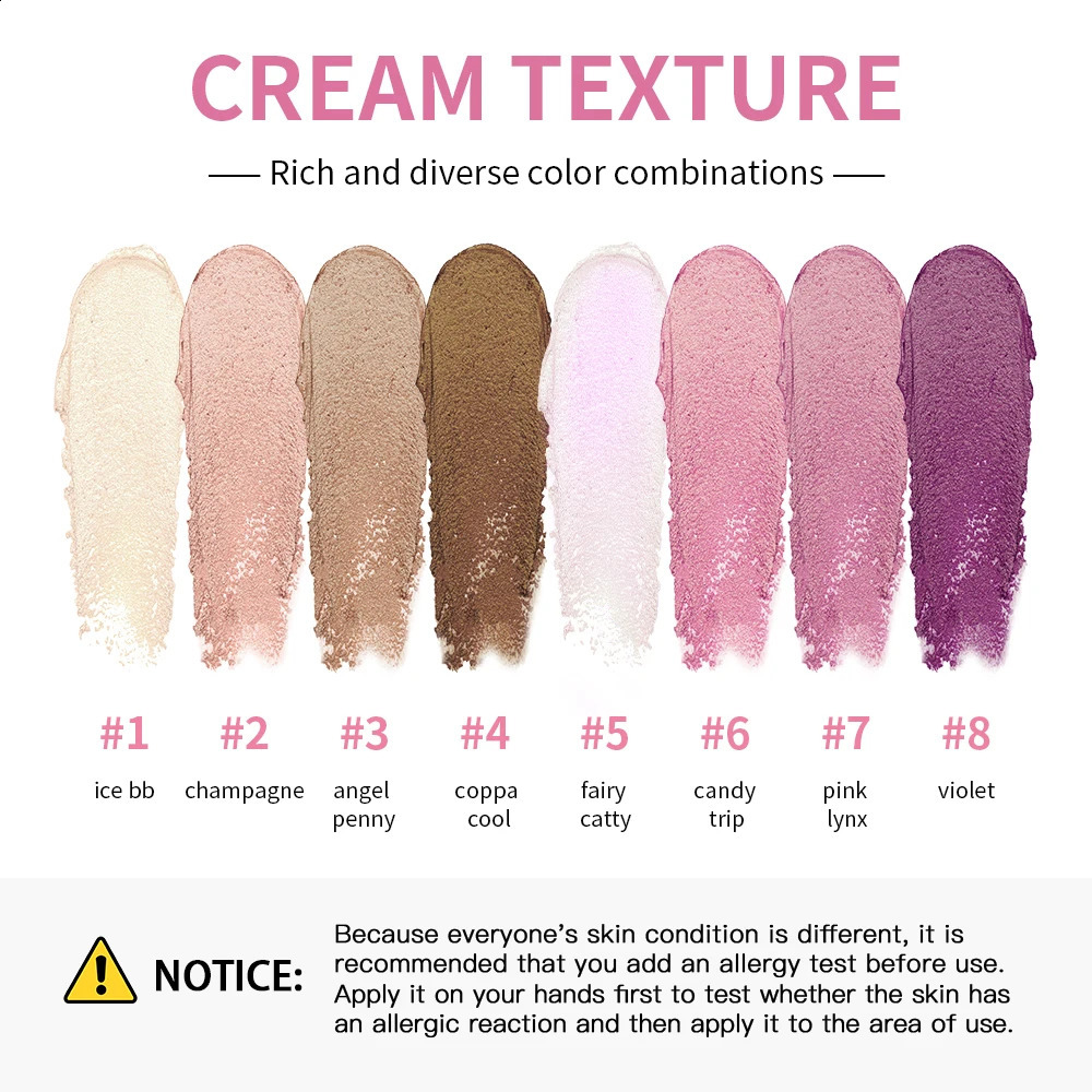 High Gloss Cement Case Cream Palette Set Makeup Matte Shimmer Finishes with Pink Brown Nude Tones Long-Lasting Curve Case 250814