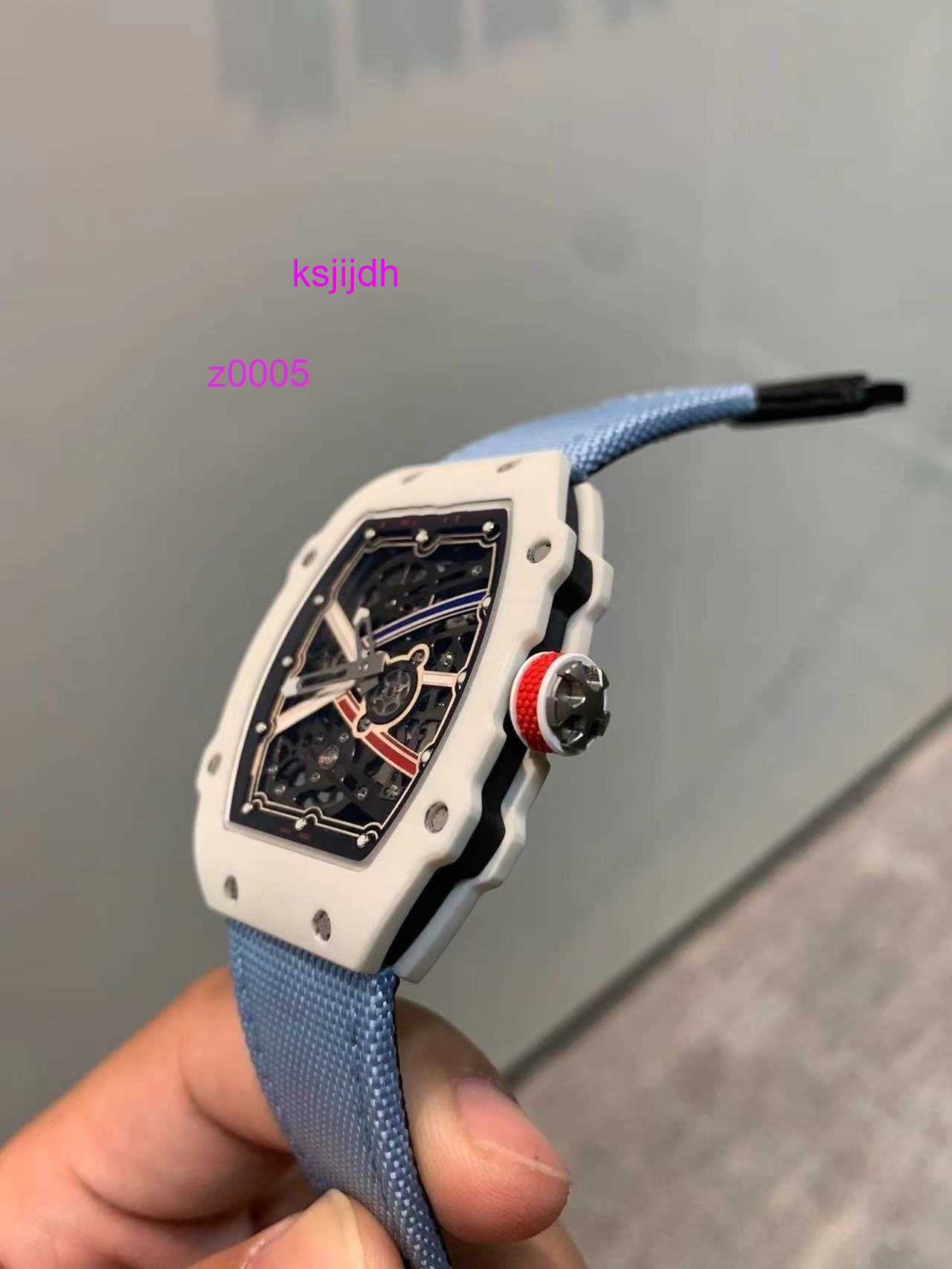 Limited edition ultra-thin Luxury Watch 67-02 Mens Mechanics Tourbillon Superclone Quality Master Designer with White ceramics Watch CRMA7 Movement Z56qtgood