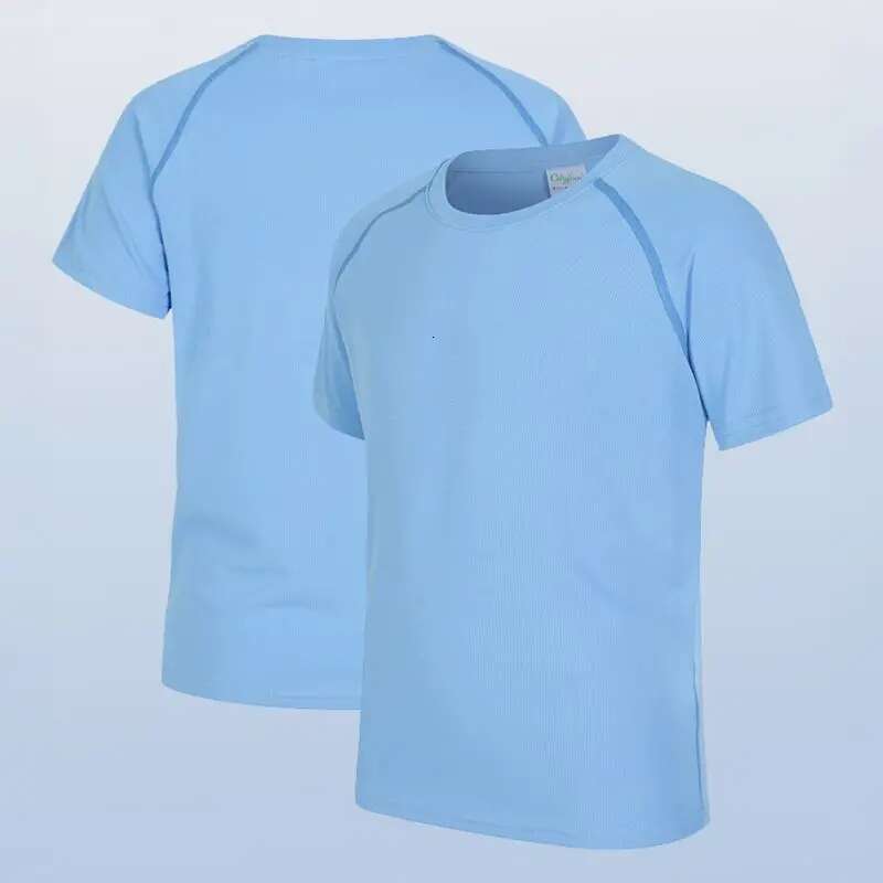 Ddmyshoesvip Summer Girls Boys Solid T Shirts Clothes Short Sleeve Yellow Red Green Kids Undershirt Bottomming Clothing