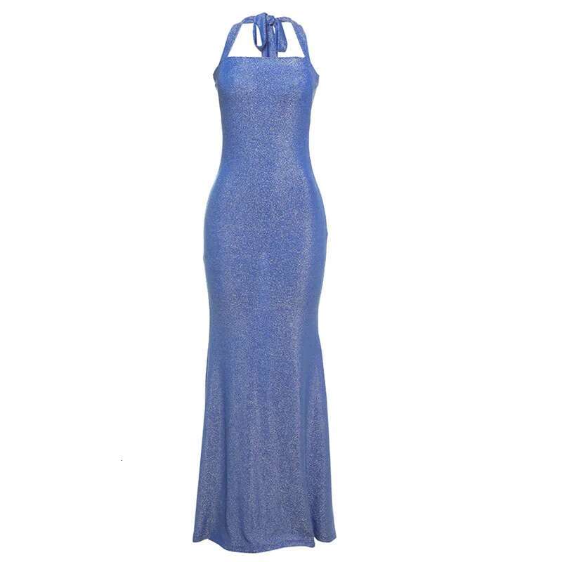 Dongdumaoyi Lente Nieuwe Vrouwen INS High End Elegante Halter Tie Back Backless Slim Fit Jurk C