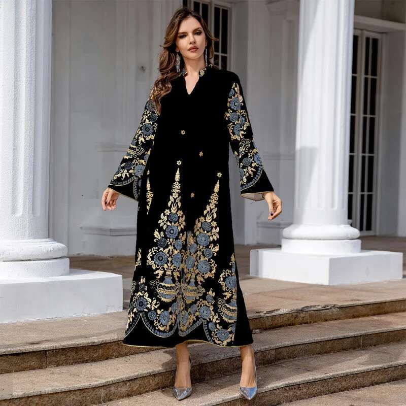 Dongdumaoyi Midden Oosten Dubai Gewaad Moslim Vrouwen Geborduurde Avondjurk Moslim Jurk Mode W