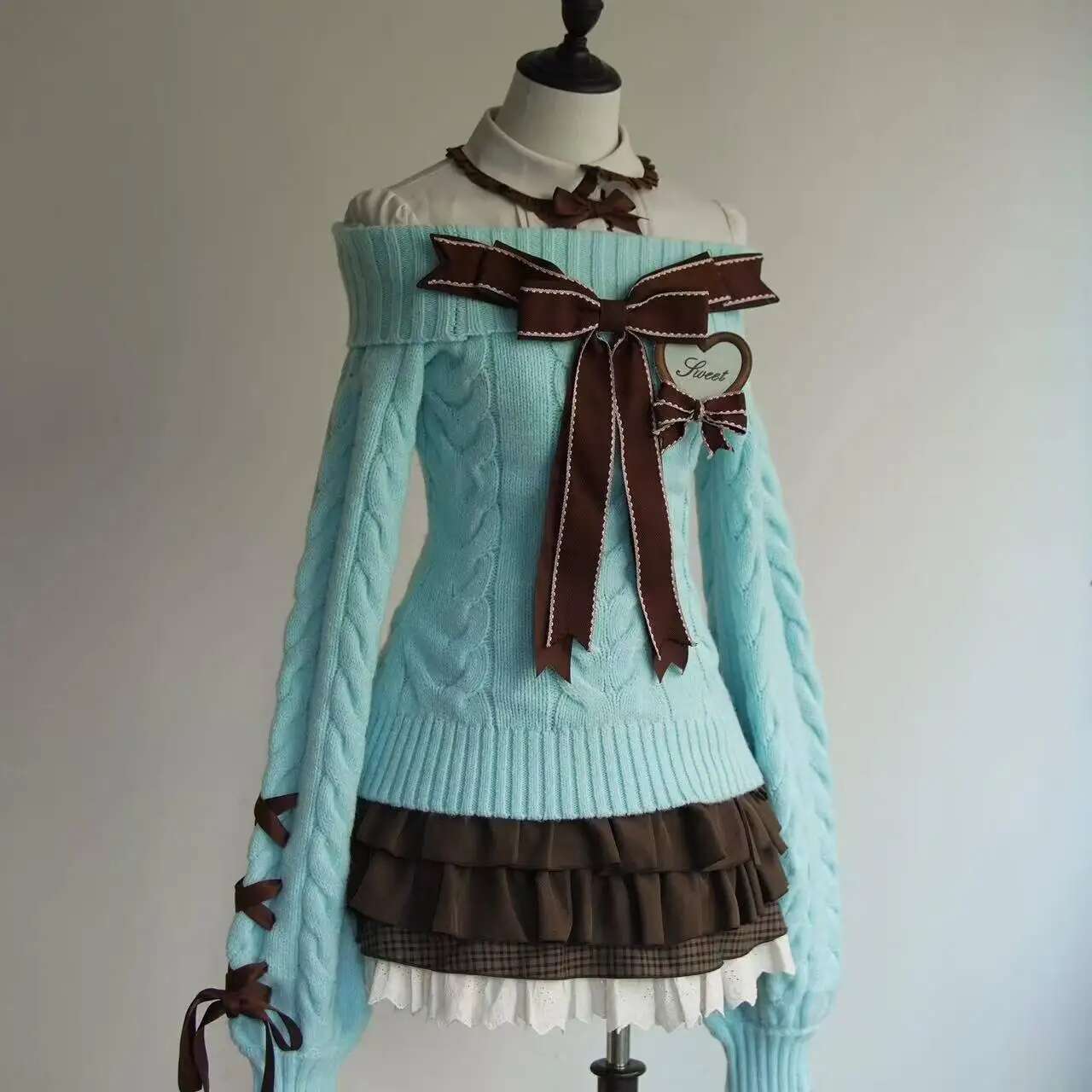 Autumn Winter Sweet Sexy Off Shoulder Knitted Sweater Y2k E-Girls Slim Fit Jumpers Casual Long Sleeve Korean Fashion Pullovers
