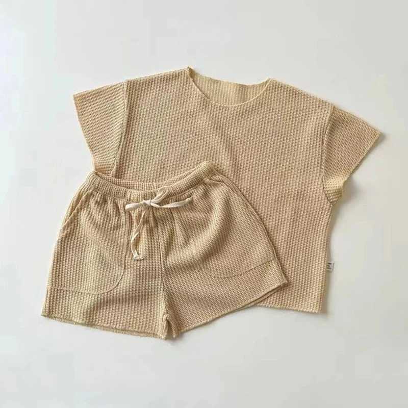 New childrens clothing set spring and summer childrens T-shirt+shorts newborn baby casual jogging set 2-piece set for children boys and girlsT250327