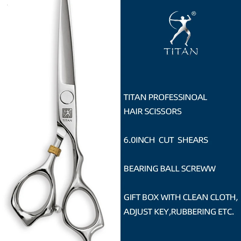 Titan Hair Scissors Barber Sheet Professional Cutting Scissors 7-inch JP 440C Stainless Steel 250326