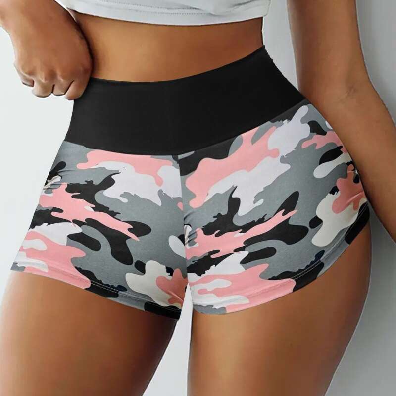 Women Yoga Pants Yoga Fitness With Back Print Summer High Waist Sports Shorts