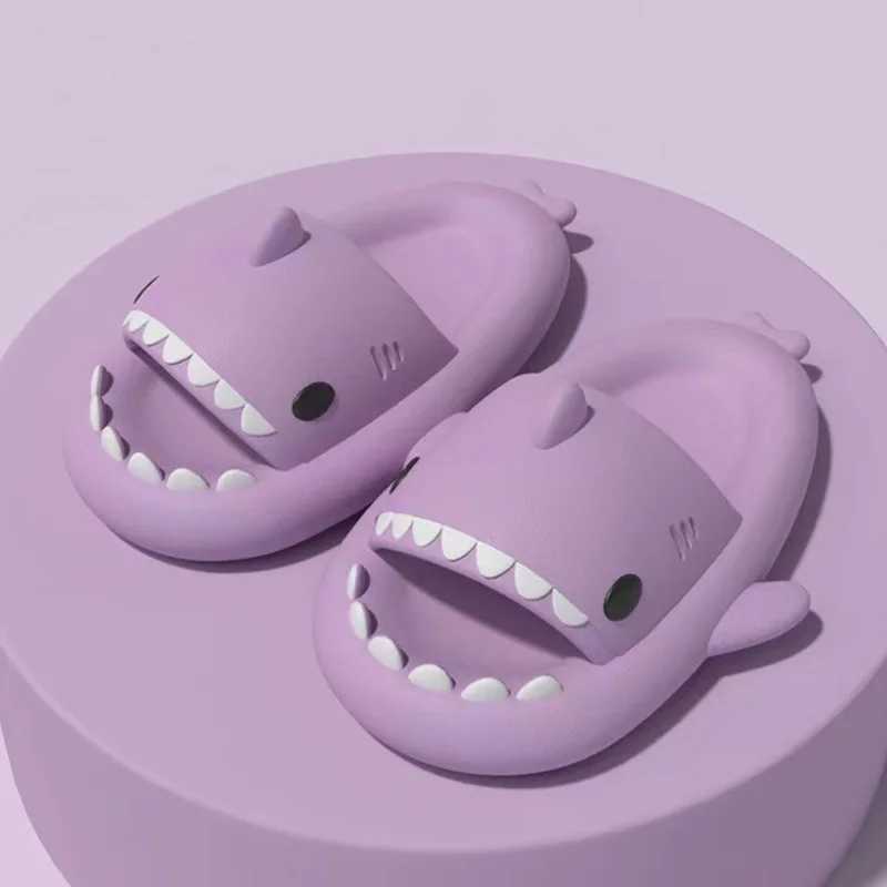 Slipper Evshine fashion cartoon shark slider suitable for childrens cute open toe childrens house slider outdoor beach shark sandals for boys and girl