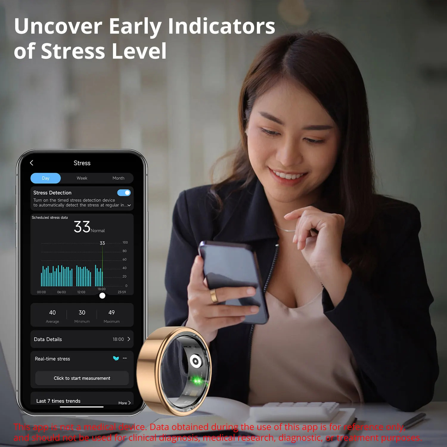 COLMI R02 smart ring with charging case suitable for women battery life of 39 days health monitor 5ATM waterproof 250322