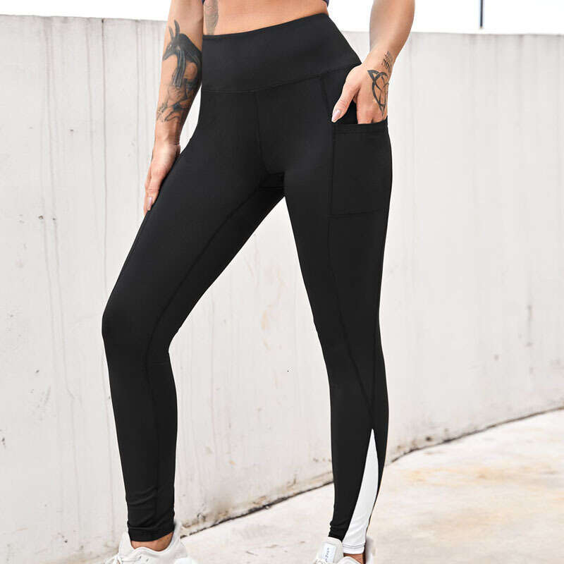 Women Yoga Pants New Leg Splicing Running Pants Waist And Hip Lifting Yoga Clothes Fitness Exercise Naked Tight Leggings XY