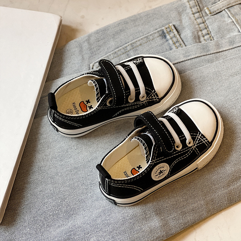 Kids Canvas Shoes High quality Children Casual Lace Up Classic Flats Shoes Happysteps New Boy Shoes Toddler Students Girl Sneakers Size US4c-US5y H024