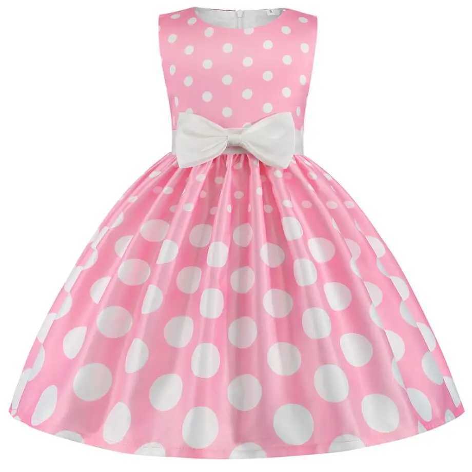 Summer girl rose print dress princess wedding birthday Par Frocks satin childrens vest girl Christmas outfit W250326