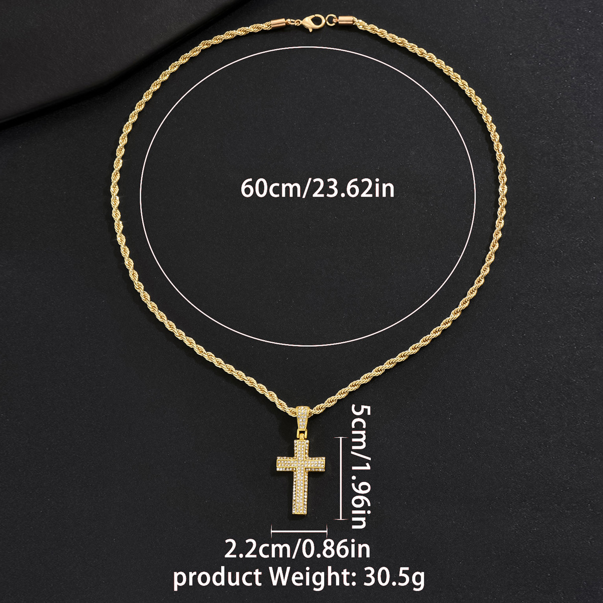 Hip hop cross niche design for mens necklaces with versatile inlaid pendants Cuban chains minimalist necklaces