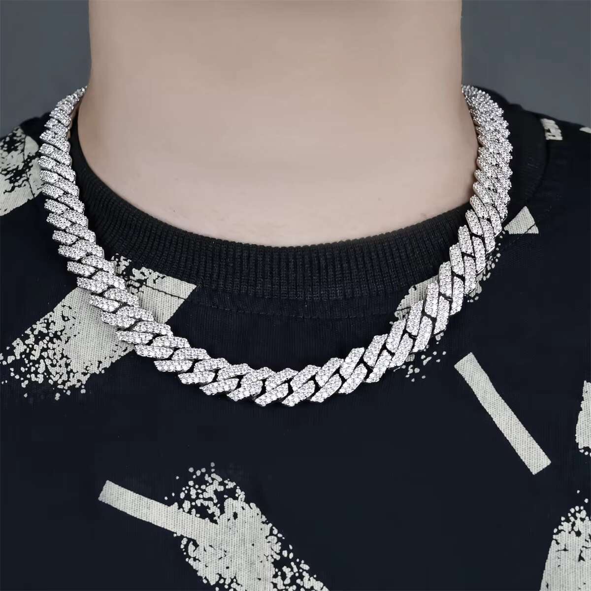 Plated Hip Hop Jewelry Necklace Cuba Link 14mm Wholesale Cuban Link Chain Gold Gift Hiphop Unisex Li Zircon Precious Metal Alloy
