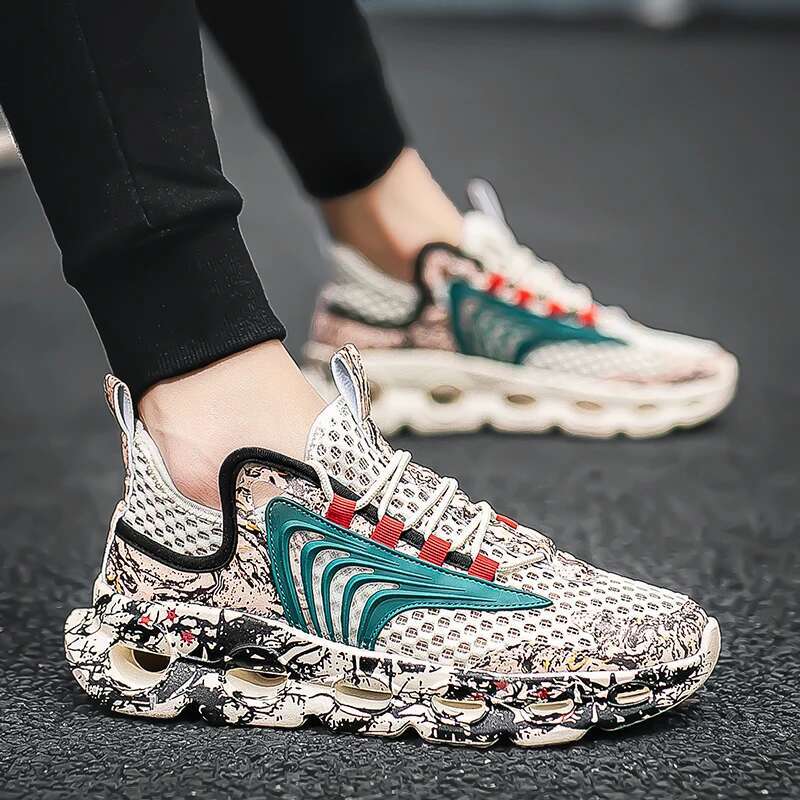 Designer Shoes For Summer 2025 New Sports Men's Shoes With Mesh Surface Breathable Anti Slip Deodorizing Fashionable Men's Running Shoes